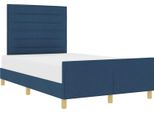 Vidaxl Struttura Letto Con Testata Blu 140 X 190 Cm In Tessuto
