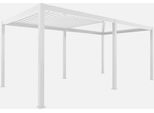 Pergola Bioclimatica 3X6M In Alluminio, Lamelle Orientabili, Bianco