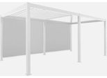 Pergola Bioclimatica 3X6M In Alluminio + 2 Tende 3M , Bianco