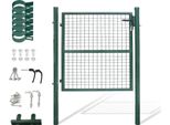 Jayseuw Cancello Da Giardino 100 X 100 Cm Cancello Da Giardino In Acciaio Zincato Con Serratura, Cancello Da Giardino Recinto Incl. Serratura Porta, Cancello, Cancello Recinto, Porta Recinto, Porta Giardino, Recinto Giardino Verde
