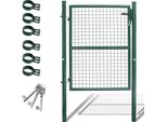 Jayseuw Cancello Da Giardino 125 X 100 Cm Cancello Da Giardino In Acciaio Zincato Con Serratura, Cancello Da Giardino Recinto Incl. Serratura Porta, Cancello, Cancello Recinto, Porta Recinto, Porta Giardino, Recinto Giardino Antracite