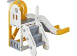 Succebuy Scivolo Per Bambini, Scivolo Per Bambini Da 1 A 12 Anni. Con Scalette Per Arrampicarsi, Canestro Da Basket, Spazio Per Riporre Gli Oggetti. Set Da Gioco Per Interno-Esterno Per Bambini Fino A 50 Kg