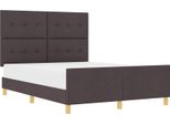 Vidaxl Struttura Letto Con Testiera Marrone Scuro 140 X 190 Cm In Tessuto