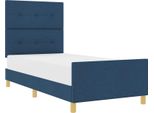 Vidaxl Struttura Letto Con Testata Blu 90 X 200 Cm In Tessuto