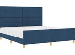 Vidaxl Struttura Letto Con Testata Blu 180 X 200 Cm In Tessuto