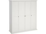 Dmora Guardaroba Grande Ayas 60.5X200.6H Cm Bianco, Appendiabiti 4 Ante