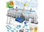 503 X 274 X 122 Cm 21In1 Intex 26796 Piscina Da Giardino + Macchina Per Le Bolle Gratis