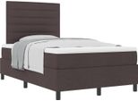 Vidaxl Letto A Molle Con Materasso Marrone Scuro 120 X 190 Cm Tessuto