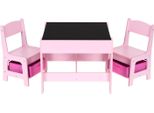 Mobili Per Bambini - Tavolo + 2 Sedie Con Lavagna Rosa Ecotoys