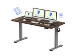 Flexispot Scrivania Regolabile In Altezza 160X80Cm, Portata 100 Kg, Con Protezione Anticollisione, Piano D'appoggio Monoblocco, 4 Funzioni Di Memoria (Marrone)