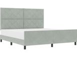 Vidaxl Letto A Molle Con Testiera Grigio Chiaro 180 X 200 Cm In Velluto