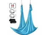 Succebuy Amaca E Altalena Per Yoga Aereo - 5,5 Metri Blu. Tessuto Di Nylon Da 100 G/M². Set Completo Con Ferramenta E Istruzioni. Set Di Partenza Per Lo Yoga, Ideale Per Il Bodybuilding E Il Fitness A Tutti I Livelli.