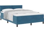 Vidaxl Letto A Molle Con Materasso Blu Scuro 160 X 200 Cm In Velluto
