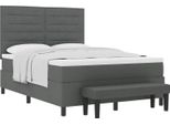 Vidaxl Letto A Molle Con Materasso Grigio Scuro 160 X 200 Cm In Tessuto