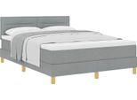 Vidaxl Letto A Molle Con Materasso Grigio Chiaro 160 X 200 Cm In Tessuto