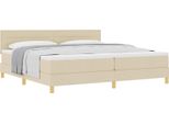 Vidaxl Letto A Molle Con Materasso Crema 200 X 200 Cm In Tessuto