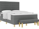 Vidaxl Letto A Molle Con Materasso Grigio Scuro 140 X 200 Cm Tessuto