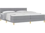 Vidaxl Letto A Molle Con Materasso Grigio Chiaro 200 X 200 Cm In Tessuto