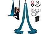 Set Di Amache Per Yoga Aereo 8 X 2,8 M, Altalena Per Yoga Aereo Verde, Altalena Per Yoga Aereo Indoor 1000 Kg Di Portata Max. Capacità Di Carico, Inclusi I Calzini Da Yoga E Il Moschettone In Acciaio E Il Giunto Girevole In Alluminio