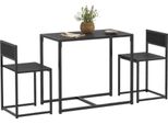 Homcom Set Da Pranzo 3 Pezzi, Tavolo Da Cucina Con 2 Sedie, Set Da Pranzo, Set Da Sala Da Pranzo, Tavolo Da Pranzo Per Sala Da Pranzo, Cucina, Metallo, Nero