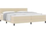 Vidaxl Letto A Molle Con Materasso Crema 200 X 200 Cm In Tessuto