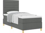 Vidaxl Letto A Molle Con Materasso Grigio Scuro 80 X 200 Cm In Tessuto