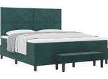 Vidaxl Letto A Molle Con Materasso Verde Scuro 180 X 200 Cm In Velluto