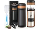 Macchina Da Caffè Portatile French Press 12 Oz Travel Maker Tazza Isolata In Acciaio Inox, Ideale Per Il Campeggio