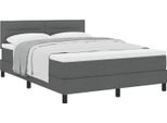 Vidaxl Letto A Molle Con Materasso Grigio Scuro 160 X 200 Cm In Tessuto