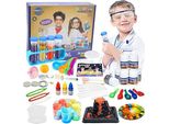 56 Kit Di Esperimenti Scientifici Bambini Attività Stem Giocattolo Ragazzi Ragazze Chimica Set, Coltivazione Cristalli, Vulcano Giocattolo, Regalo Di Natale Da 4-6-8-12 Anni