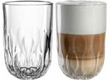 Leonardo Latte Macchiato GläSer Gocce 3. Variante, 2Er Set, Kaffeeglas, Kaffeebecher, Glas, 380 Ml, 055189