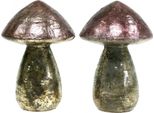 Funghi Decorativi In Vetro Rosa Decorazione Da Tavolo Autunno Vintage 2Pcs