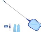 Set Per La Pulizia Della Piscina Con Retino Per Foglie, Asta Telescopica, Spazzola Con Spugna, Guanti E Accessori