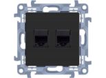 Presa Per Computer 2X.Rj45 Nero Opaco Simon 10 C52.01/49 Contatto-Simon