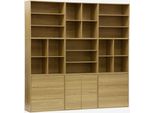 Libreria Modulare Decorativa In Legno Con 9 Elementi, Quercia