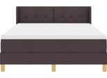 Vidaxl Letto A Molle Con Materasso Marrone Scuro 200 X 160 Cm In Poliestere