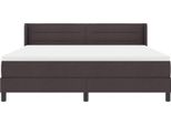 Vidaxl Letto A Molle Con Materasso Marrone Scuro 200 X 180 Cm In Poliestere