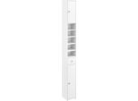 Mobile Da Bagno Stretto Mobile Alto Con 2 Ante E 1 Cassetto 20 X 20 X 180 Cm Bianco