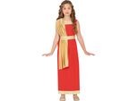 Goettess Romana Tunica Toga Carnevale Bambini Costume Storico Oro Rosso, Taglia: 128/134 Colore: Rosso