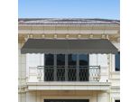 Tenda Da Sole Con Morsetto Larga 350 Cm Senza Foratura, Tenda Da Balcone Resistente Ai Raggi Uv, Tenda Da Sole Regolabile In Altezza, Grigio