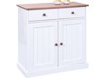 Dmora Credenza Dknap 45X90X86H Cm Bianco, Apertura Battente 2 Ante
