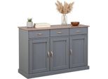Dmora Credenza Dmalnat 45X131X86H Cm Grigio, Apertura Battente 3 Ante