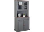 Dmora Credenza Dhisatsun 45X90X191H Cm Grigio, Apertura Battente 4 Ante