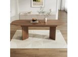 Tavolo Da Pranzo Ovale Flieks Tavolo Da Cucina Con Piano Allungabile, Tavolo Da Sala Da Pranzo Per 4-8 Persone, 160-200X90X75Cm, Noce