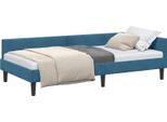 Vidaxl Struttura Letto Ad Angolo Blu 80 Cm X 200 Cm In Velluto E Compensato
