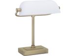 Lampada Da Banchiere Con Paralume Bianco