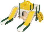 Scivolo Da Parco Giochi, Funzionalità 7 In 1, Design Sicuro E Resistente, Doppio Scivolo