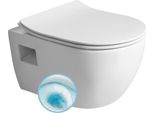Wc Sospeso Luna, Senza Bordo, 35,5X49 Cm, Bianco