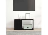 Syfax™ Mobile Porta Tv Rovere Nero 60X24X32 Cm In Legno Multistrato