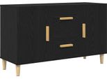 Syfax™ Credenza Rovere Nero 100X36X60 Cm In Legno Multistrato